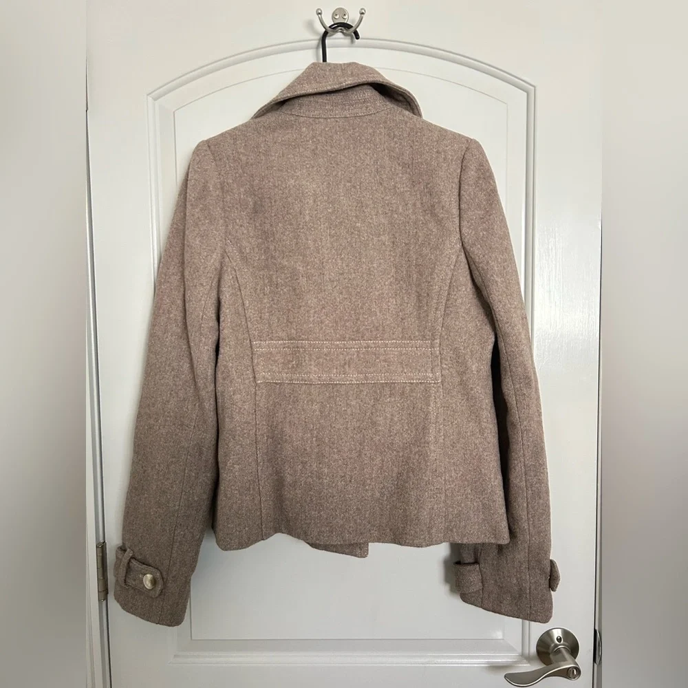 Abercrombie & Fitch Chic collar double breasted wool blend coat size L - Picture 2 of 16